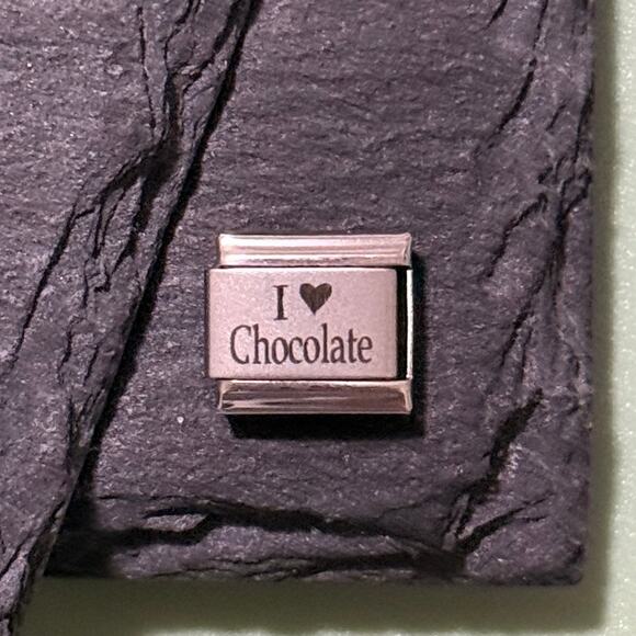 I ♥️ Chocolate Italian Charm Bracelet Link - Picture 1 of 1
